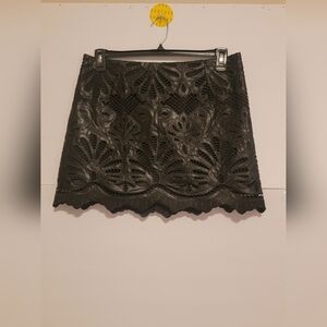 H&M   Women Black Skirt, Eyelet Embroidery Mini Skirt Size, 10
